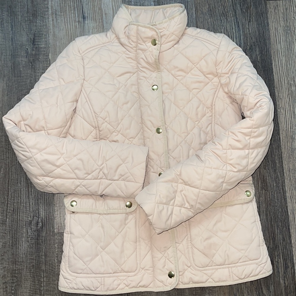 J.CREW quilted Barn WOMENS JACKET SIZE XS - Tan color